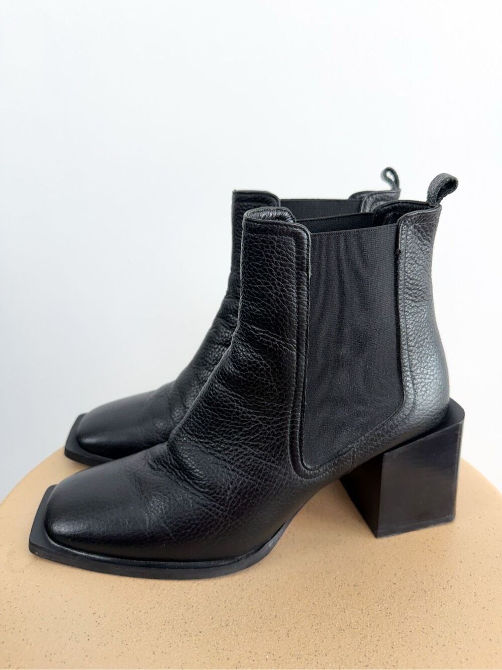 Pollini Women’s Tate Modern Calfskin Beatles Black Heeled Boot